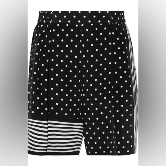 Stella McCartney Zandra Printed Silk Crepe De Chine Shorts In Black EU 38/ US 8 - Picture 15 of 15